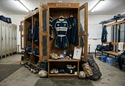 Competing teams run out for a Melrose Sevens match